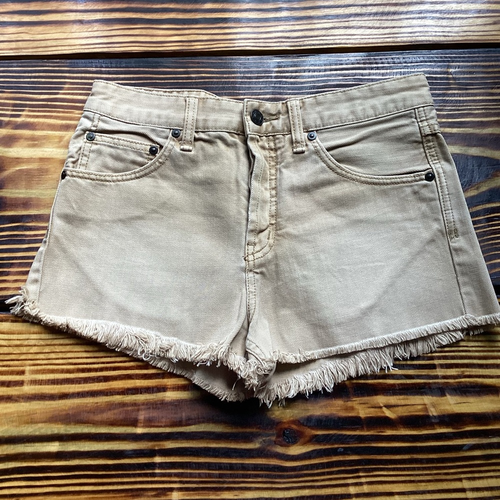 Free People Tan Jean Shorts Size 26